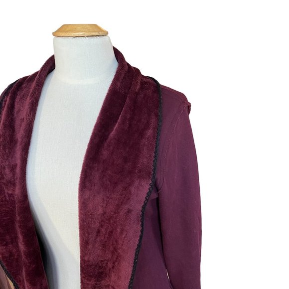 Soft Surroundings Jersey Knit Cardigan Jacket Fleece Lined Dark Fairy Grunge -S - Picture 5 of 14